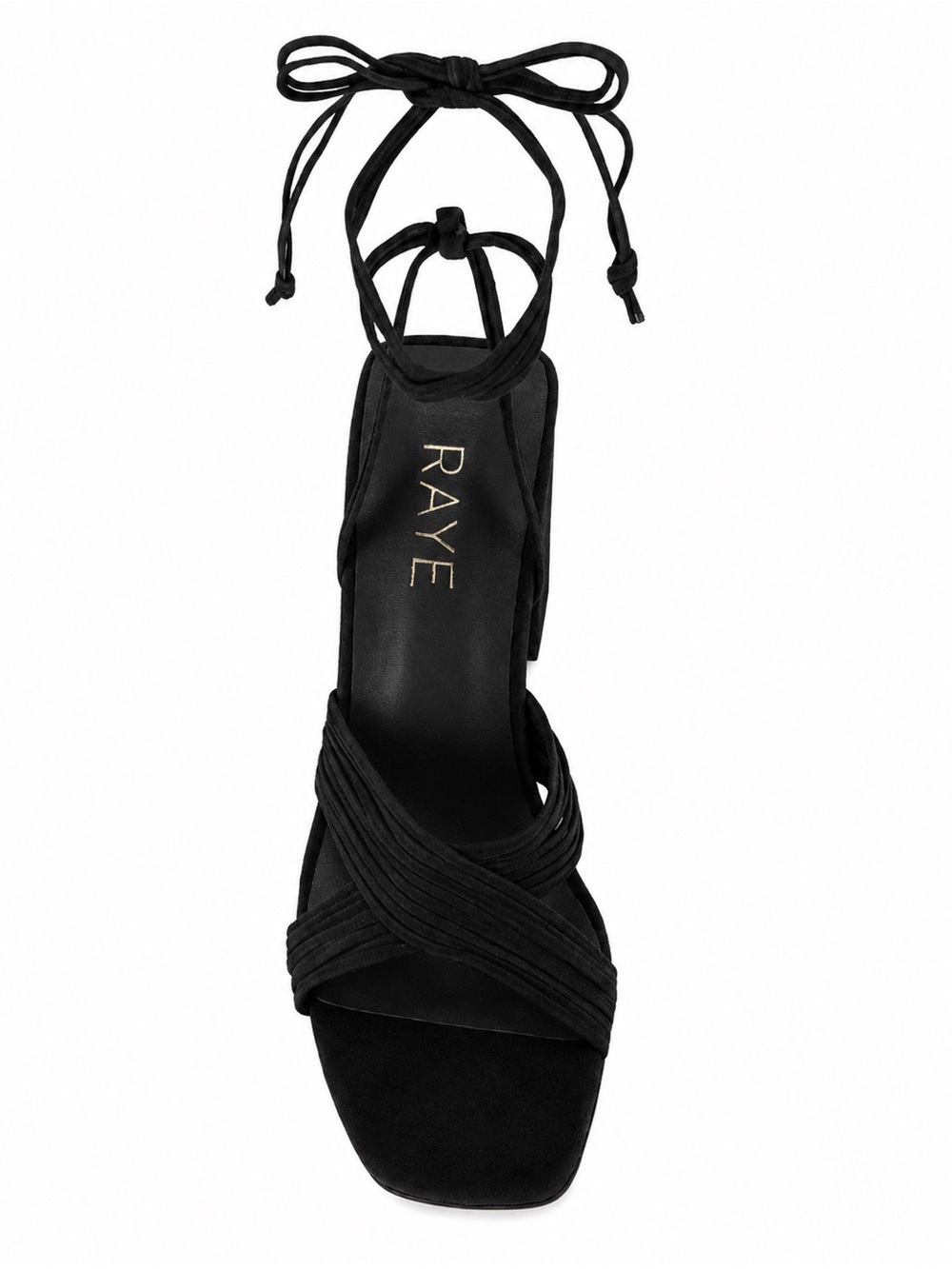 RAYE Gian Black Suede Heels Size 6 | Strappy Block Heel Sandals - Picture 8 of 11